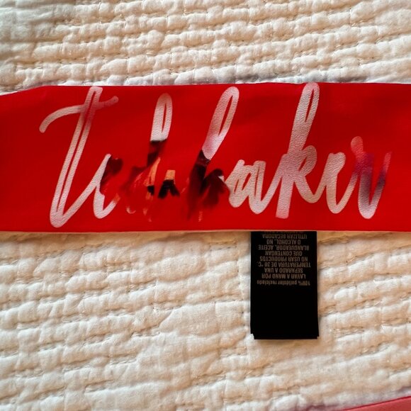 Ted Baker Tie/Ribbon Recycled Polyester Red and White - Picture 3 of 14